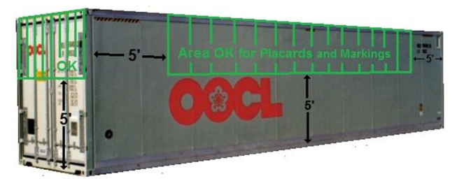 DG placard on container